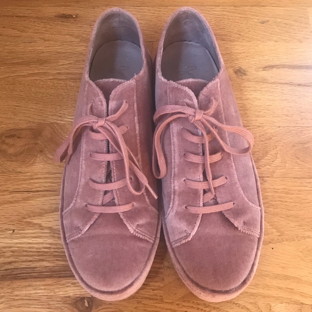 Joie blush pink velvet sneakers